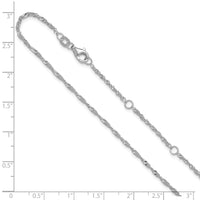 Load image into Gallery viewer, 10k White Gold  1.7mm Singapore 1in+1in Adjustable Chain
