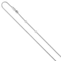 Load image into Gallery viewer, 10k White Gold 1mm D/C Open Franco 1in+1in Adjustable Chain
