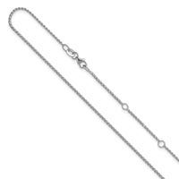 Load image into Gallery viewer, 10k White Gold 1.15mm D/C Open Franco 1in+1in Adjustable Chain
