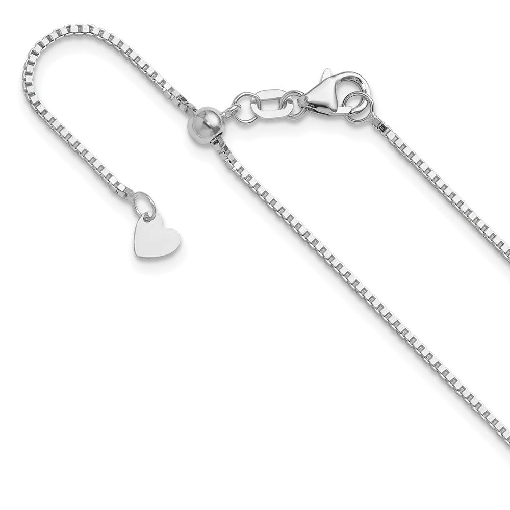 10K White Gold Adjustable 1mm Box Chain