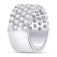 Load image into Gallery viewer, 14kt White Gold Womens Round Diamond 4 Row Pave Wedding Band 3 Cttw
