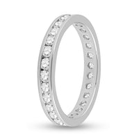 Load image into Gallery viewer, 14kt White Gold Womens Round Diamond Eternity Wedding Band 1 Cttw
