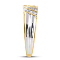 Load image into Gallery viewer, 14kt Two-tone Gold His Hers Round Diamond Cluster Matching Wedding Set 3/4 Cttw
