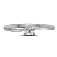 Load image into Gallery viewer, 10kt White Gold Womens Round Diamond Heart Promise Ring 1/20 Cttw
