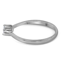 Load image into Gallery viewer, 10kt White Gold Womens Round Diamond Heart Promise Ring 1/20 Cttw
