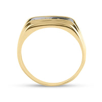 Load image into Gallery viewer, 10kt Two-tone Gold Mens Round Diamond Wedding Band Ring 1/8 Cttw
