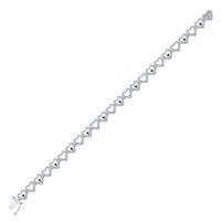Load image into Gallery viewer, Sterling Silver Womens Round Black Color Enhanced Diamond Heart Link Bracelet 1/5 Cttw
