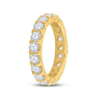 Load image into Gallery viewer, 14kt Yellow Gold Womens Round Pave-set Diamond Eternity Wedding Band 3 Cttw
