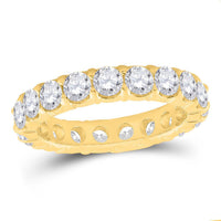Load image into Gallery viewer, 14kt Yellow Gold Womens Round Pave-set Diamond Eternity Wedding Band 3 Cttw

