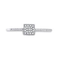 Load image into Gallery viewer, 10kt White Gold Womens Round Diamond Square Cluster Ring 1/20 Cttw
