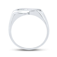 Load image into Gallery viewer, 10kt White Gold Mens Round Diamond Wedding Band Ring 1/8 Cttw
