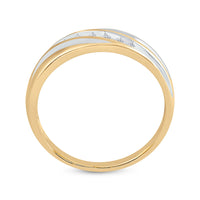 Load image into Gallery viewer, 10kt Two-tone Gold Mens Round Diamond Wedding Band Ring 1/6 Cttw
