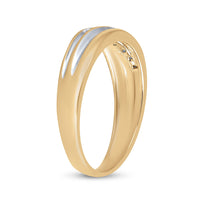 Load image into Gallery viewer, 10kt Two-tone Gold Mens Round Diamond Wedding Band Ring 1/6 Cttw
