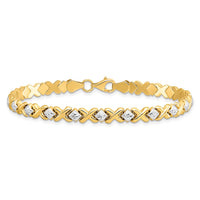 Load image into Gallery viewer, 10K Yellow Gold with Rhodium D/C Bracelet

