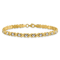 Load image into Gallery viewer, 10K with Rhodium Polished and D/C Bracelet
