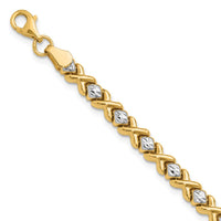 Load image into Gallery viewer, 10K with Rhodium Polished and D/C Bracelet
