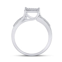 Load image into Gallery viewer, Sterling Silver Womens Round Diamond Square Cluster Ring 1/6 Cttw
