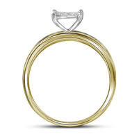 Load image into Gallery viewer, 10kt Yellow Gold His Hers Round Diamond Cluster Matching Wedding Set 1/3 Cttw
