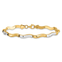 Load image into Gallery viewer, 10K Gold w/Rhodium D/C Bracelet
