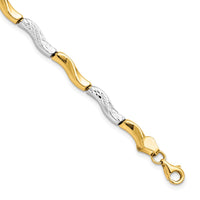 Load image into Gallery viewer, 10K Gold w/Rhodium D/C Bracelet
