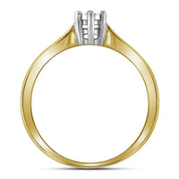 Load image into Gallery viewer, Yellow-tone Sterling Silver Round Diamond Solitaire Bridal Wedding Engagement Ring
