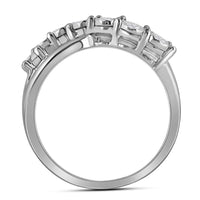 Load image into Gallery viewer, Sterling Silver Womens Round Diamond Band Ring 1/8 Cttw
