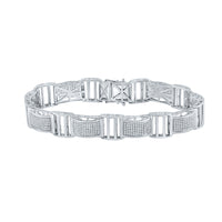 Load image into Gallery viewer, 10kt White Gold Mens Round Diamond Link Bracelet 2 Cttw
