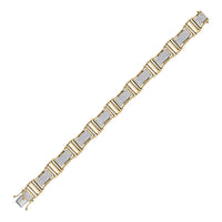 Load image into Gallery viewer, 10kt Yellow Gold Mens Round Diamond Link Bracelet 2 Cttw
