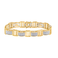 Load image into Gallery viewer, 10kt Yellow Gold Mens Round Diamond Link Bracelet 2 Cttw

