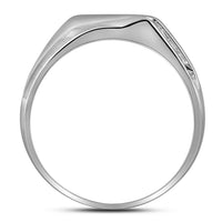 Load image into Gallery viewer, 10kt White Gold Mens Round Diamond Wedding Band Ring 1/8 Cttw
