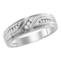 Load image into Gallery viewer, 14kt White Gold His Hers Princess Diamond Cluster Matching Wedding Set 5/8 Cttw
