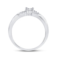 Load image into Gallery viewer, Sterling Silver Womens Round Diamond Solitaire Promise Bridal Engagement Ring 1/20 Cttw
