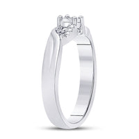Load image into Gallery viewer, Sterling Silver Womens Round Diamond Solitaire Promise Bridal Engagement Ring 1/20 Cttw
