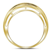 Load image into Gallery viewer, Yellow-tone Sterling Silver Mens Round Diamond Wedding Band Ring 1/5 Cttw
