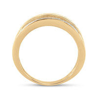 Load image into Gallery viewer, Yellow-tone Sterling Silver Mens Round Diamond Wedding Band Ring 1/4 Cttw
