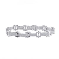 Load image into Gallery viewer, 10kt White Gold Mens Round Diamond Link Bracelet 1-3/8 Cttw
