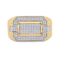 Load image into Gallery viewer, 10kt Yellow Gold Mens Round Diamond Fashion Ring 1/3 Cttw
