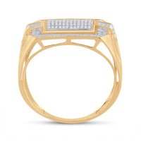 Load image into Gallery viewer, 10kt Yellow Gold Mens Round Diamond Fashion Ring 1/3 Cttw
