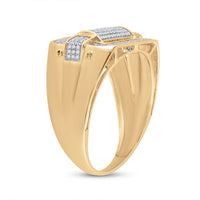Load image into Gallery viewer, 10kt Yellow Gold Mens Round Diamond Fashion Ring 1/3 Cttw
