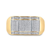 Load image into Gallery viewer, 10kt Yellow Gold Mens Round Diamond Fashion Ring 1/3 Cttw
