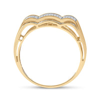 Load image into Gallery viewer, 10kt Yellow Gold Mens Round Diamond Fashion Ring 1/3 Cttw
