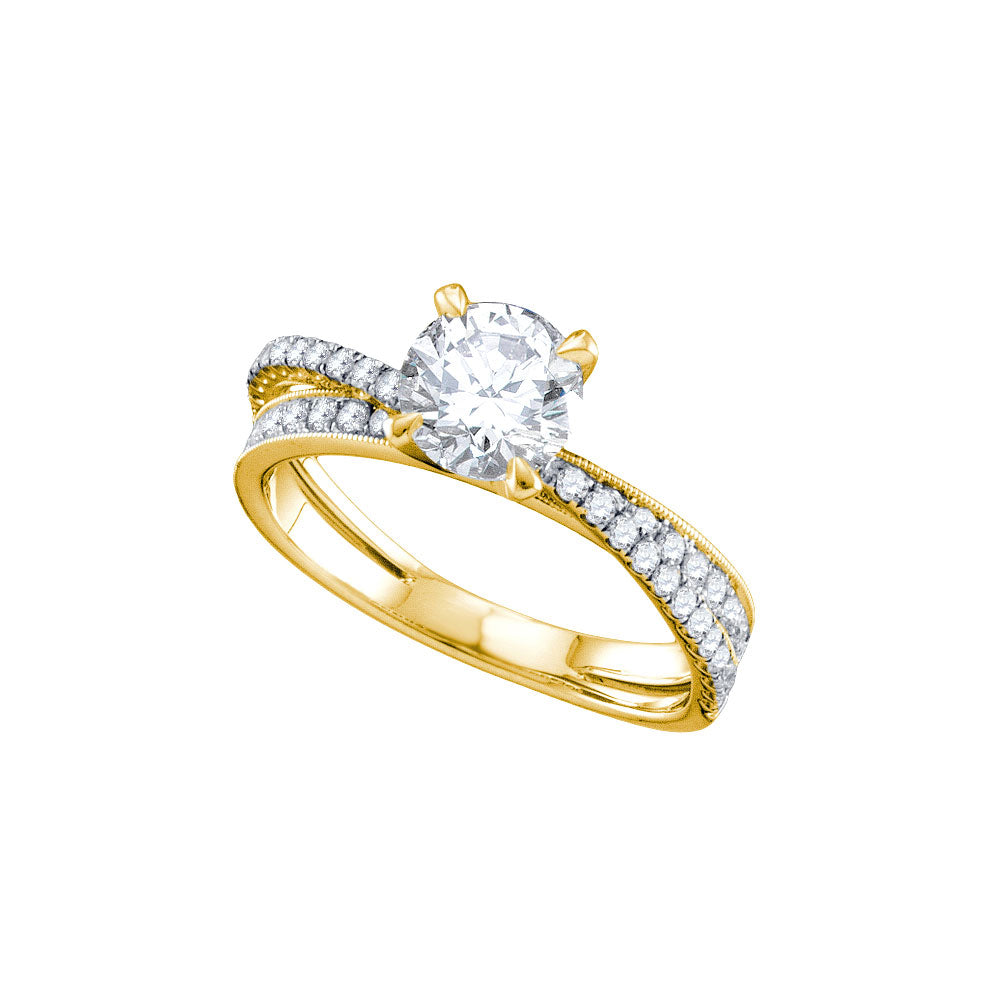 14kt Yellow Gold Round Diamond Solitaire Bridal Wedding Engagement Ring 1-1/3 Cttw