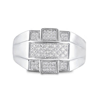 Load image into Gallery viewer, Sterling Silver Mens Round Diamond Cross Fashion Ring 1/6 Cttw

