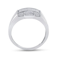 Load image into Gallery viewer, Sterling Silver Mens Round Diamond Cross Fashion Ring 1/6 Cttw
