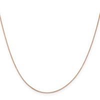 Load image into Gallery viewer, 14K Rose Gold .5mm Baby Box with Lobster Clasp Chain
