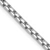 14K White Gold 2.4mm Semi-Solid D/C Round Box Chain