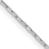 14K White Gold 1mm D/C Open Long Link Cable Chain