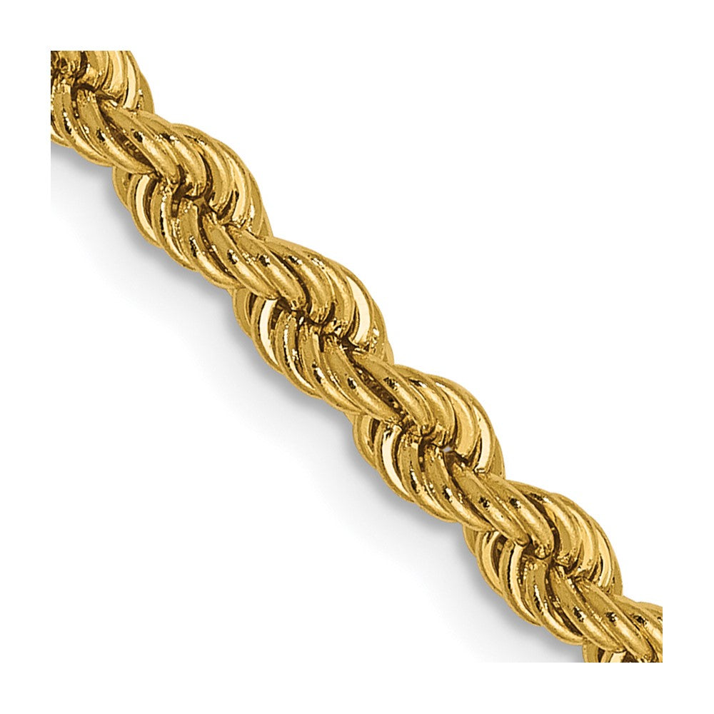 14K 2.25mm Solid Regular Rope Chain