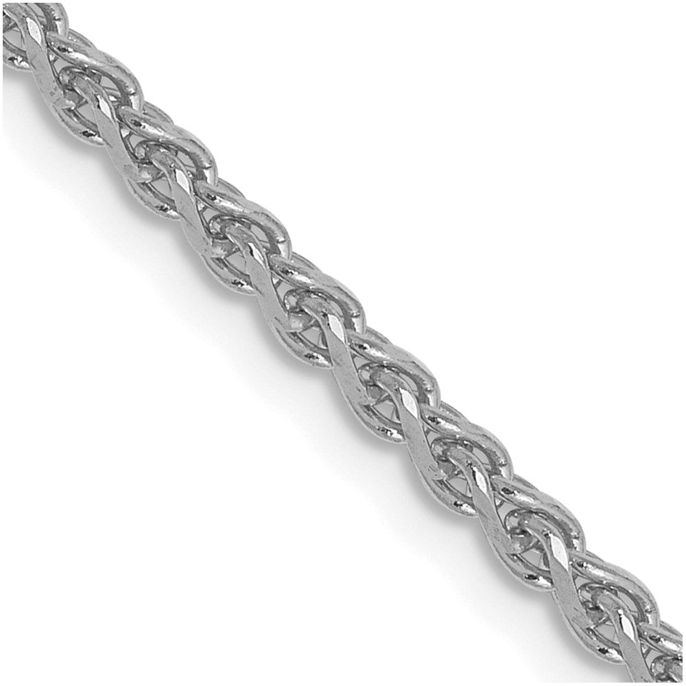 14K White Gold 1.8mm Solid D/C Spiga Chain
