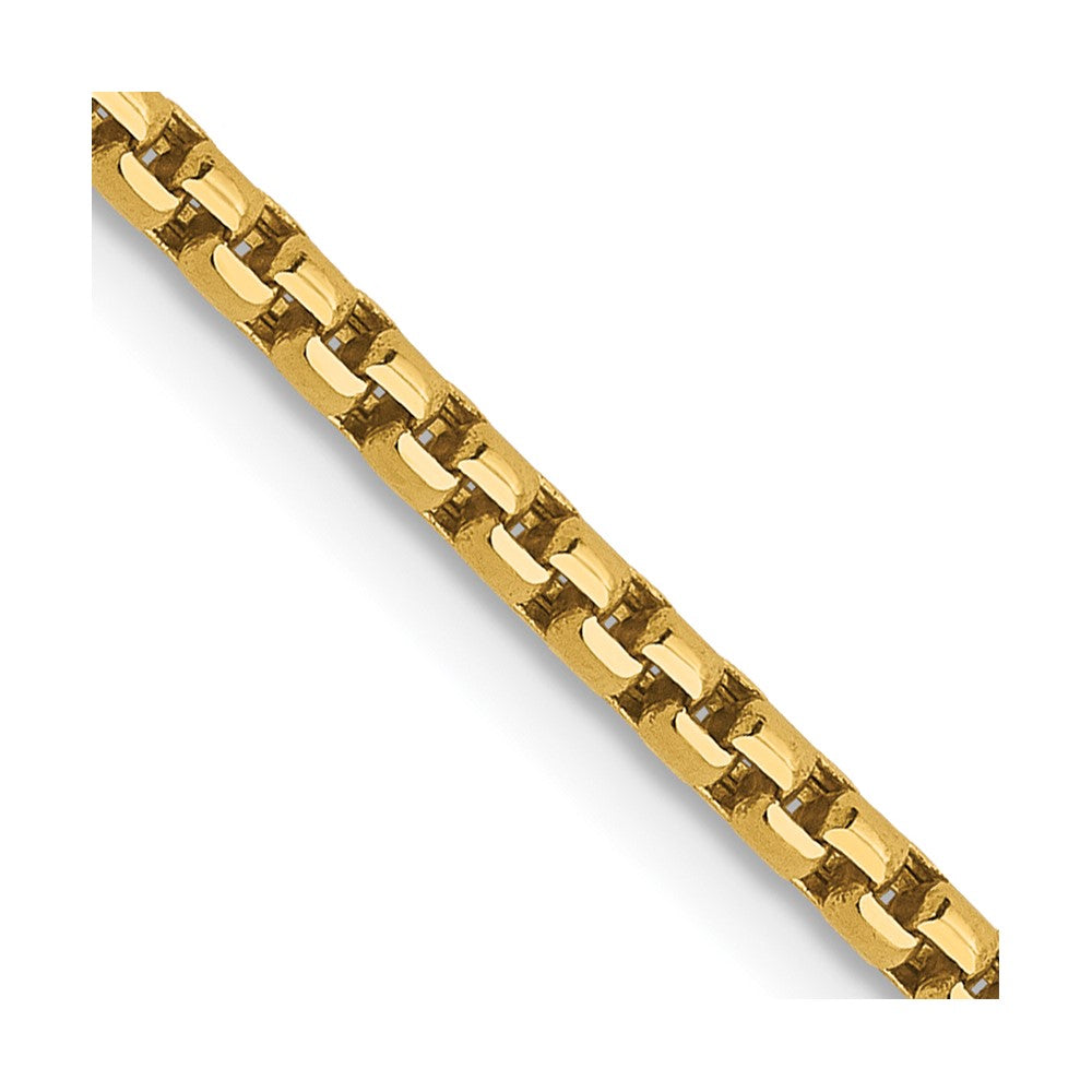 14K 1.85mm Semi-Solid D/C Round Box Chain